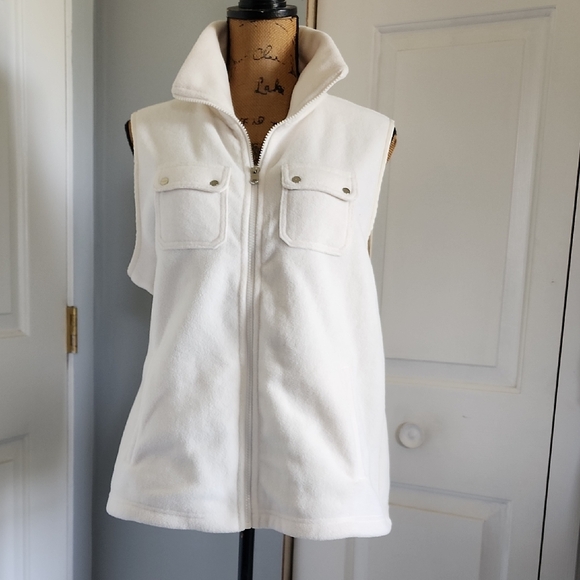 Chaps Jackets & Blazers - Women's White Fleece Vest